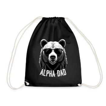 Alpha Dad Lustiger Bären Vater Perfekter Style - Turnbeutel - Schwarz - Vorne
