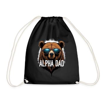 Alpha Dad Lustiger Bären Vater Perfekter Style - Turnbeutel - Schwarz - Vorne