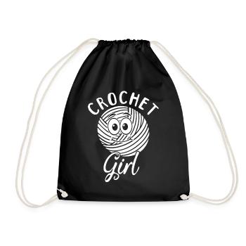 Crocheter des filles Crochet Crochet Girl - Sac de sport léger - noir - Devant