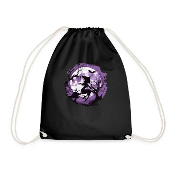 Gothic Hexen Geschenkidee okkulter lila Mond - Turnbeutel - Schwarz - Vorne