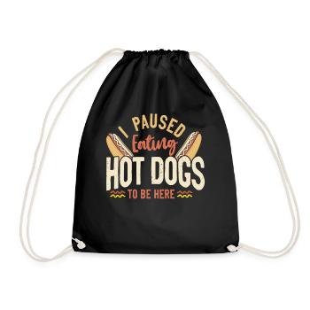 Hot Dog Adulte J’ai fait une pause en mangeant chaud - Sac de sport léger - noir - Devant