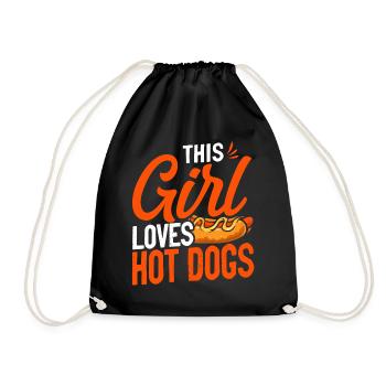 Hot Dog Adult Girl Cette fille aime - Sac de sport léger - noir - Devant