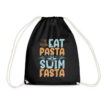 Swimmer Eat Pasta Swim Fasta Water Sport Swimming - Turnbeutel - Schwarz - Vorne