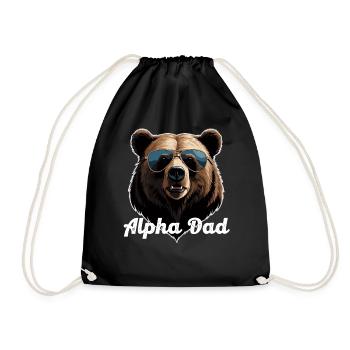 Alpha Dad Funny Dad Perfect Style - Drawstring Bag - black - Front