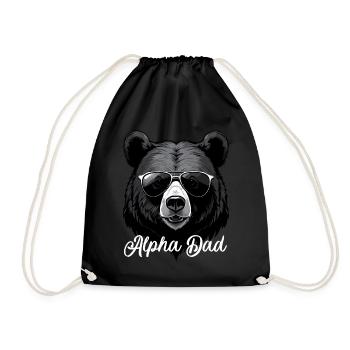 Alpha Dad Funny Dad Perfect Style - Drawstring Bag - black - Front