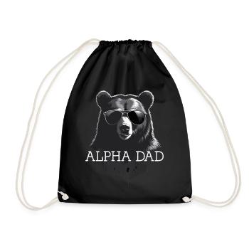 Alpha Dad Lustiger Vater Perfekter Style - Turnbeutel - Schwarz - Vorne