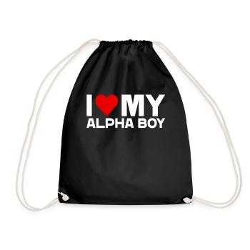 J’aime mon petit ami alpha Amour de la Saint-Valentin - Sac de sport léger - noir - Devant
