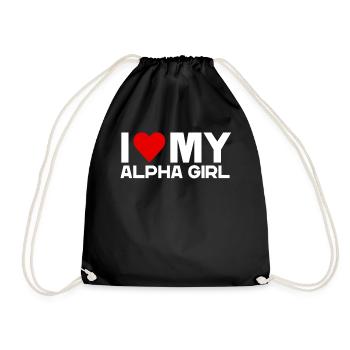 J’aime ma petite amie alpha Amour de la Saint-Valentin - Sac de sport léger - noir - Devant