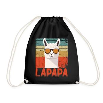 Lapapa Lustiger Lama Vater Perfekter Style - Turnbeutel - Schwarz - Vorne