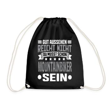 Mountain bike Bike Mountain biker Mountain biking - Drawstring Bag - black - Front