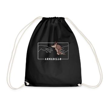 Michelangelo Creation of Adam Armadillo Pink - Drawstring Bag - black - Front