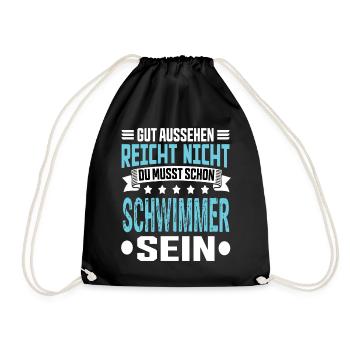 Schwimmer - Turnbeutel - Schwarz - Vorne