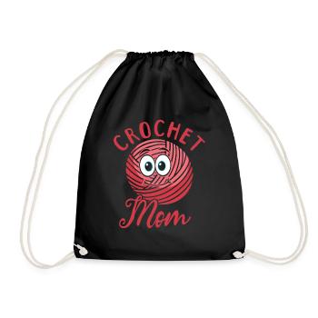Crochet Crocheting Mama Crochet Mom - Drawstring Bag - black - Front