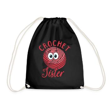Crochet Crochet Sœur Crochet Sœur - Sac de sport léger - noir - Devant