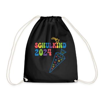 Start of school enrollment school child 2024 - Drawstring Bag - black - Front