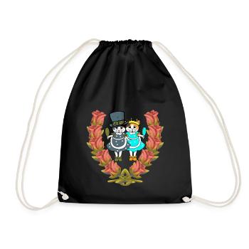 Cats Girl Beautiful Beauty Princess Child - Drawstring Bag - black - Front