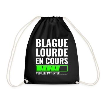 blague lourde en cours veuillez patienter - Sac de sport léger - noir - Devant