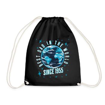 Best dad in the world since 1955 Father's Day - Drawstring Bag - black - Front
