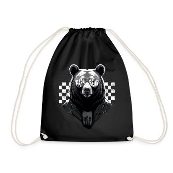 Bears Father Funny Father's Day Perfect Style - Drawstring Bag - black - Front