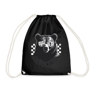 Funny Father Bear Dad Perfect Style - Drawstring Bag - black - Front