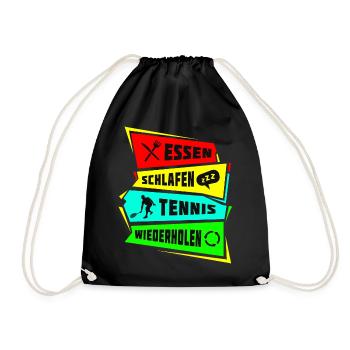 Manger dormir répéter le tennis - Sac de sport léger - noir - Devant