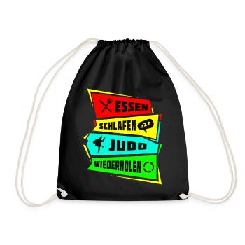 Eat Sleep Judo Repeat - Drawstring Bag - black - Front