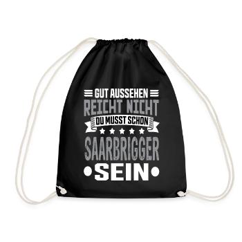Saarland Saarländer Saar Saarbrigger Saarbrücken - Turnbeutel - Schwarz - Vorne