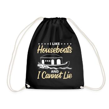 Funny Houseboat Saying - Drawstring Bag - black - Front