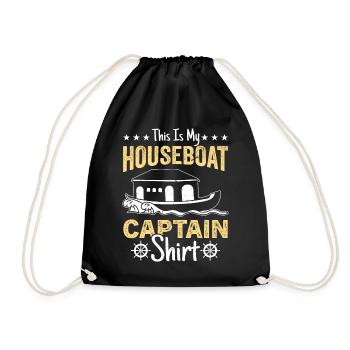 Funny Houseboat Saying - Drawstring Bag - black - Front