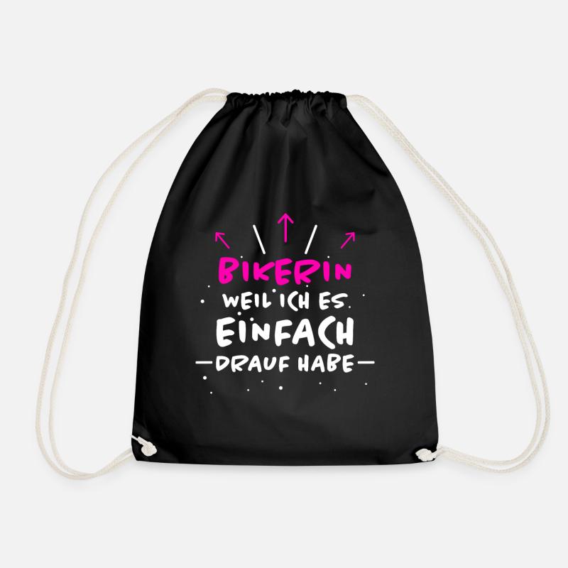 Bikerin Spruch Biker Lustiges Bikerin Geschenk - Turnbeutel - Schwarz