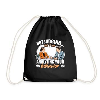 School Psych Not Judging But I Am Psychologist - Drawstring Bag - black - Front