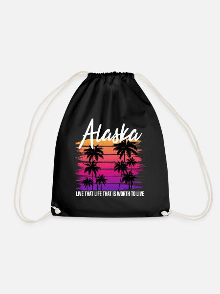 alaska retro - Turnbeutel - Schwarz