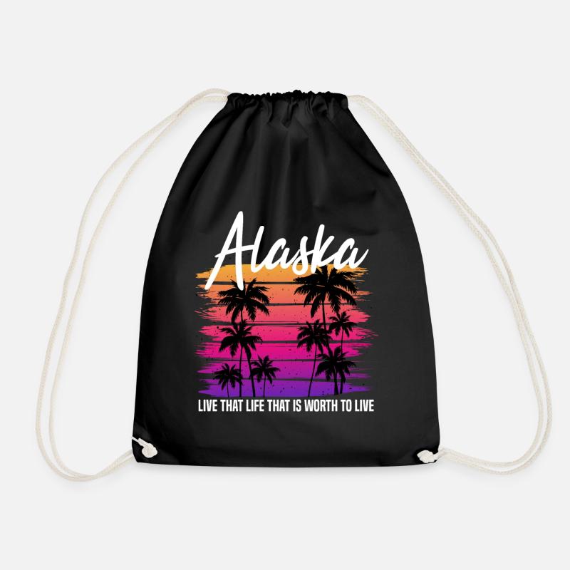 alaska retro - Turnbeutel - Schwarz