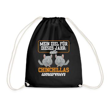 Chinchillas étreignant le rongeur Chinchilla - Sac de sport léger - noir - Devant
