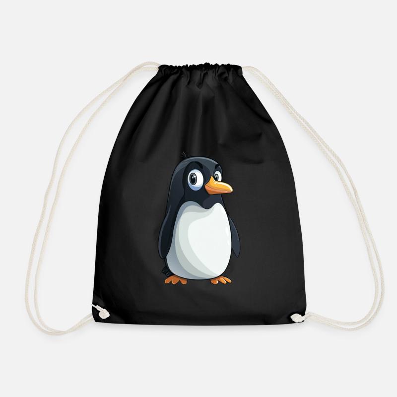 Pinguin Kawaii Pinguin Niedlich - Turnbeutel - Schwarz