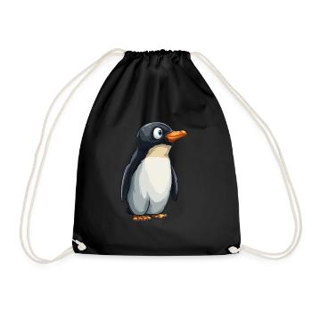 Pinguin Kawaii Pinguin Niedlich - Turnbeutel - Schwarz - Vorne