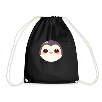 Pinguin Kawaii Pinguin Niedlich - Turnbeutel - Schwarz - Vorne