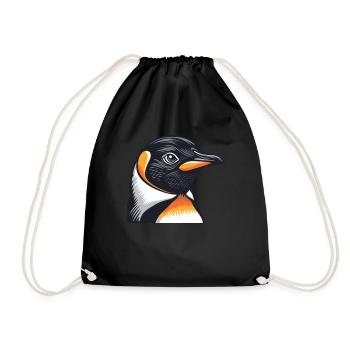 Pinguin Kawaii Pinguin Niedlich - Turnbeutel - Schwarz - Vorne