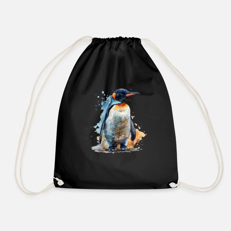 Pinguin Kawaii Pinguin Niedlich - Turnbeutel - Schwarz