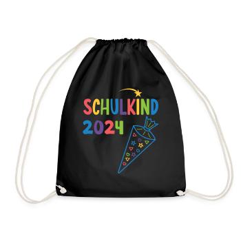 Start of school enrollment school child 2024 - Drawstring Bag - black - Front