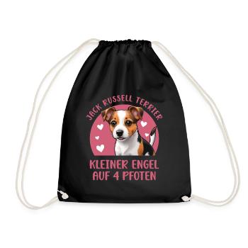 Jack Russell Terrier - Kleiner Engel auf 4 Pfoten - Turnbeutel - Schwarz - Vorne