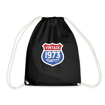 1973 Geburtstag Route Vintage Original - Turnbeutel - Schwarz - Vorne