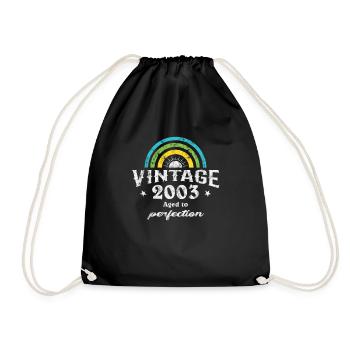 2003 Birthday Vintage Rainbow Sun - Drawstring Bag - black - Front