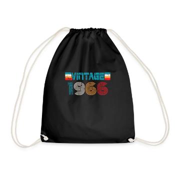 1966 Birthday Vintage - Drawstring Bag - black - Front