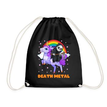 Goth Rock Satan Einhorn Festivals Death Metal - Turnbeutel - Schwarz - Vorne