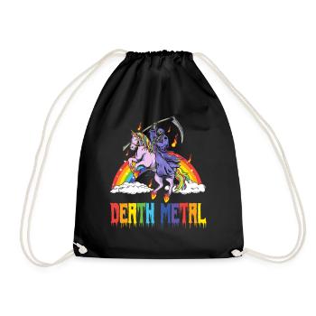 Goth Rock Satan Einhorn Festivals Death Metal - Turnbeutel - Schwarz - Vorne