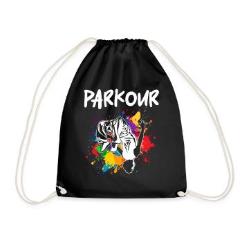 Parkour, Freerunning, Street Workout, Acrobatic - Turnbeutel - Schwarz - Vorne