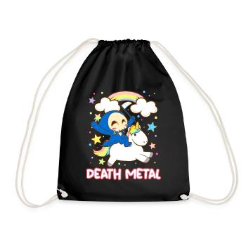Goth Rock Satan Einhorn Festivals Death Metal - Turnbeutel - Schwarz - Vorne