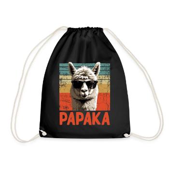 Papaka The Alpaca Dad Perfect Funny Dad - Drawstring Bag - black - Front