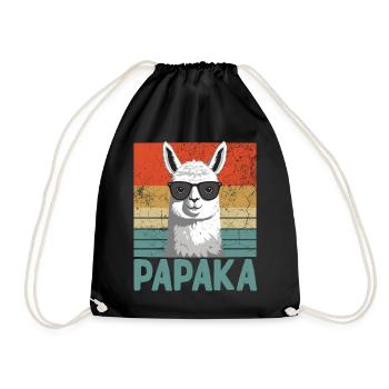 Papaka The Alpaca Dad Perfect Funny Dad - Drawstring Bag - black - Front